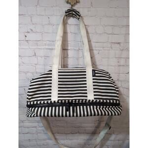 Kate Spade Travel Saturday Weekender Canvas Bag Luggage Striped